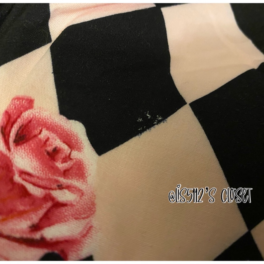 Hell Bunny Pink & Black Harlequin Rose 1950’s Pinup Swing Dress 4X UK22 fits 3X - Picture 8 of 15